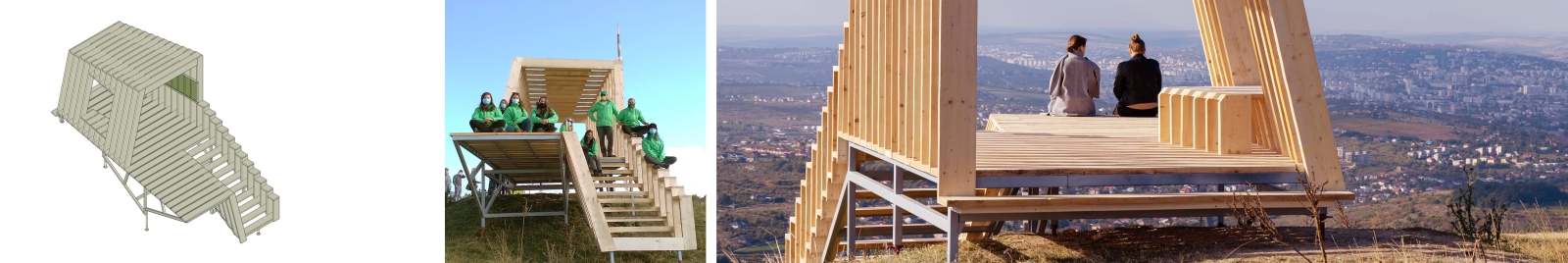 Proiect Pavilion Codrii Iașilor - structură temporară în aer liber